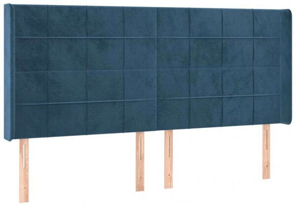 VidaXL sötétkék bársony LED-es fejtámla 163x16x118/128 cm