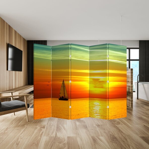 Paraván - Naplemente egy jachttal (210x170 cm)