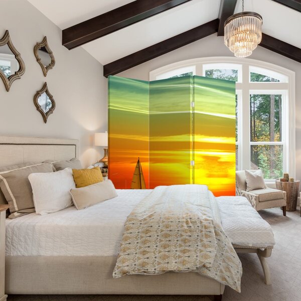 Paraván - Naplemente egy jachttal (126x170 cm)