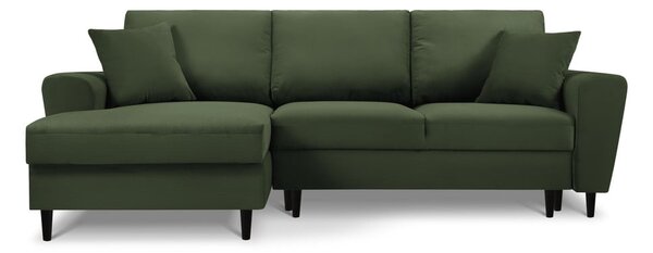 Moghan zöld kordbársony kinyitható kanapé, bal oldali - Micadoni Home