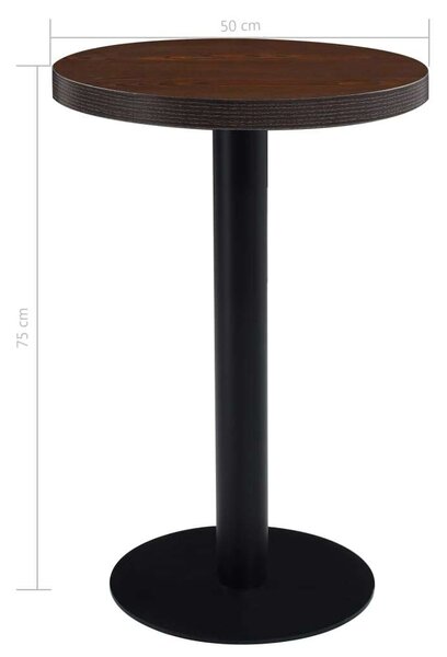 VidaXL sötétbarna MDF bisztróasztal 50 cm