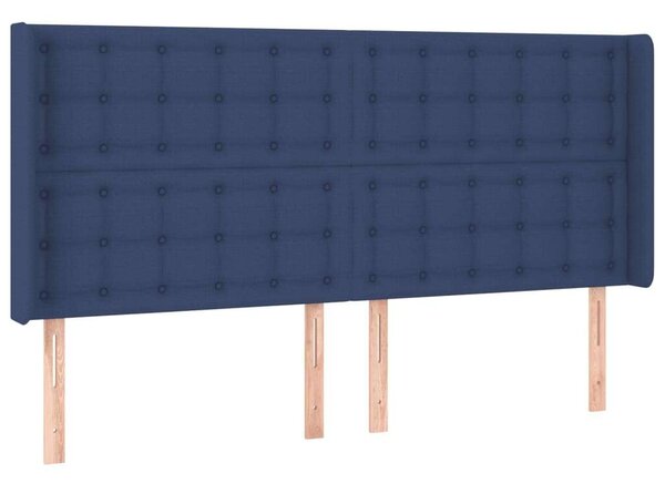 VidaXL Kék Szövet Ágytámlá LED-del - 203x16x118/128cm