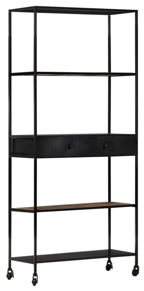 VidaXL Ipari Könyvespolc - Mangófa és Vas - 80x35x180 cm