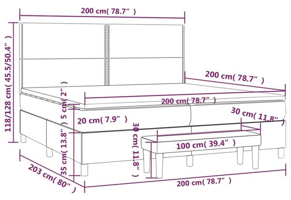 VidaXL Kék Ágy Matraccal - 200x200 cm