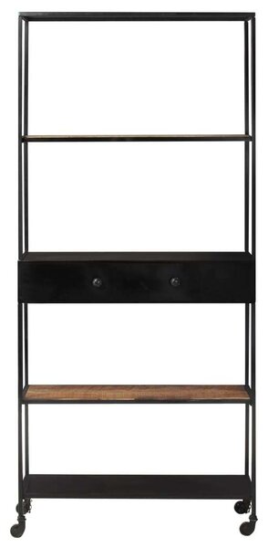 VidaXL Ipari Könyvespolc - Mangófa és Vas - 80x35x180 cm