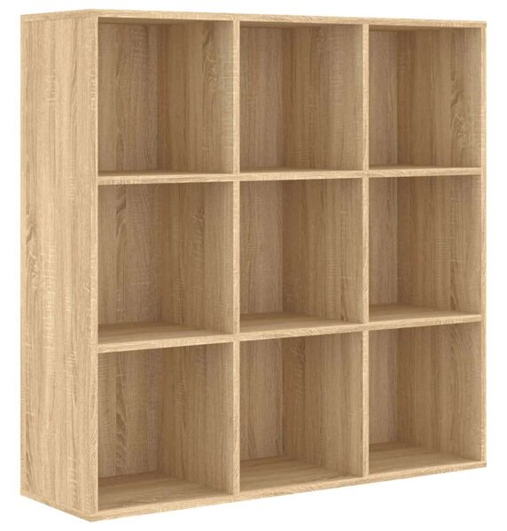 VidaXL Könyvespolc - 9 Rekeszes - Sonoma Tölgy - 98x30x98 cm