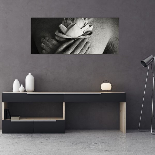 Kép - Lótusz Buddha kezében (120x50 cm)