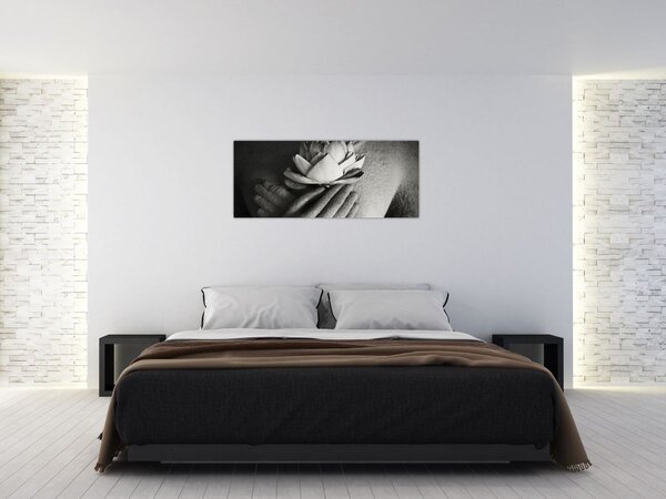 Kép - Lótusz Buddha kezében (120x50 cm)