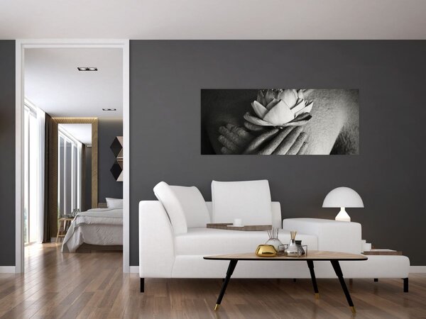 Kép - Lótusz Buddha kezében (120x50 cm)