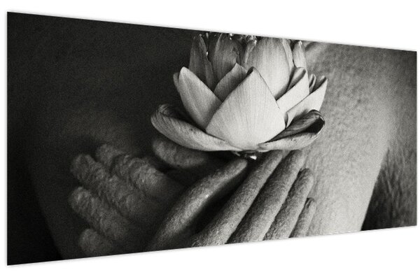 Kép - Lótusz Buddha kezében (120x50 cm)