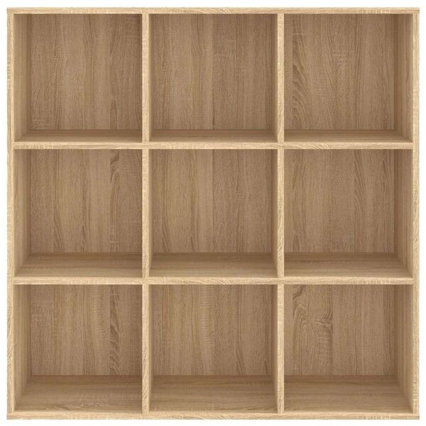 VidaXL Könyvespolc - 9 Rekeszes - Sonoma Tölgy - 98x30x98 cm