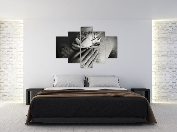Kép - Lótusz Buddha kezében (150x105 cm)