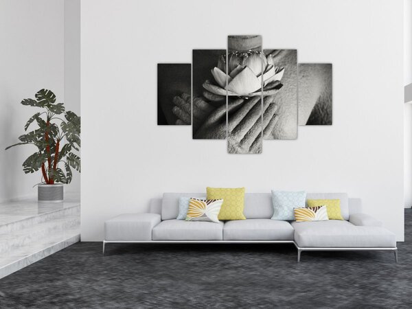 Kép - Lótusz Buddha kezében (150x105 cm)