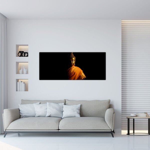 Kép - Arany Buddha szobor (120x50 cm)