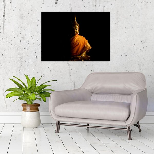 Kép - Arany Buddha szobor (70x50 cm)