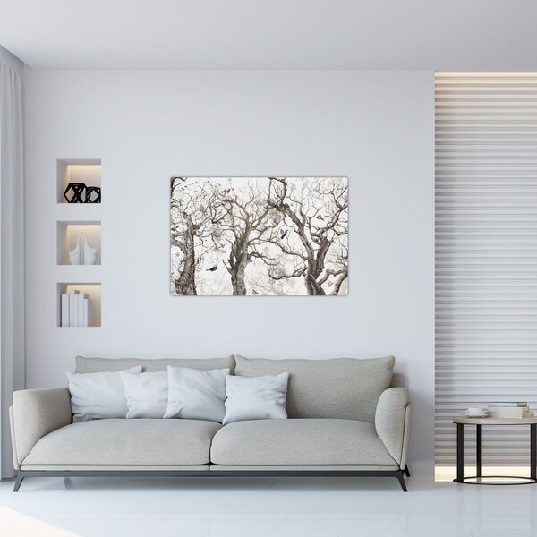 Kép - Erdei minta, rajz (90x60 cm)