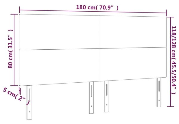 VidaXL 4 db szürke műbőr fejtámla 90x5x78/88 cm