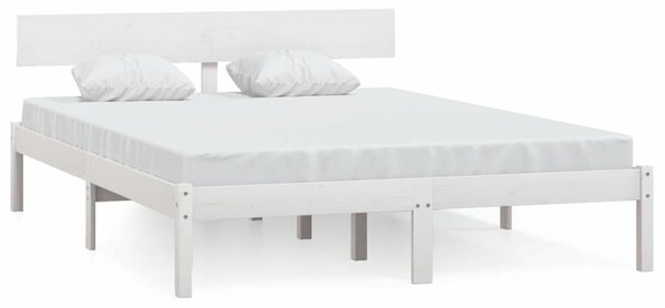 VidaXL Fehér Fenyőfa Ágykeret - 150x200 cm (UK King)