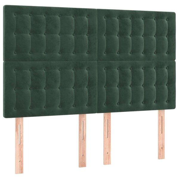 Bársony LED Fejtámla - Sötétzöld - 144x128cm