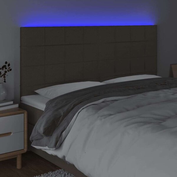 VidaXL tópszínű szövet LED-es fejtámla 180x5x118/128 cm