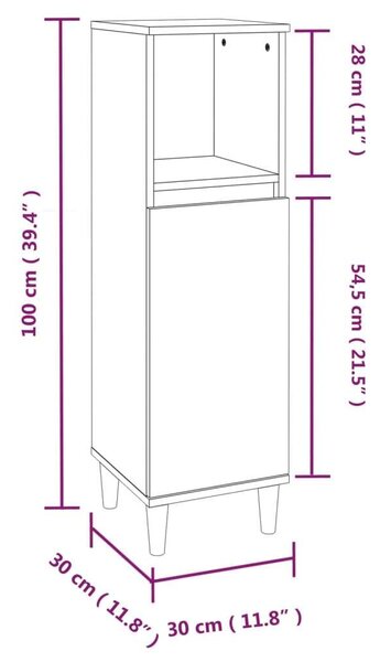 VidaXL Fürdőszoba Bútorszett - 3 részes - Sonoma Szürke