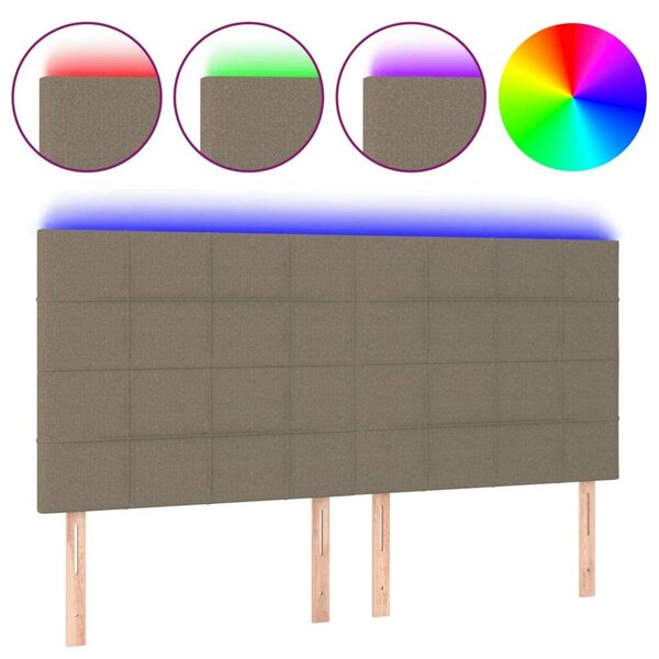 VidaXL tópszínű szövet LED-es fejtámla 180x5x118/128 cm