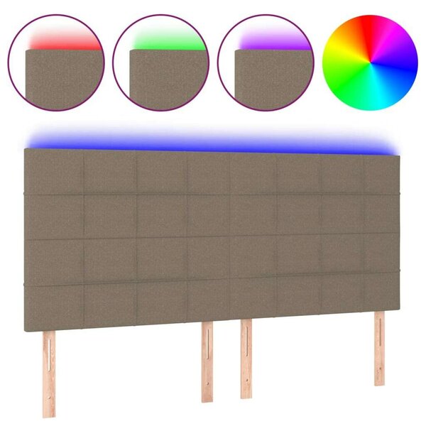 VidaXL tópszínű szövet LED-es fejtámla 180x5x118/128 cm