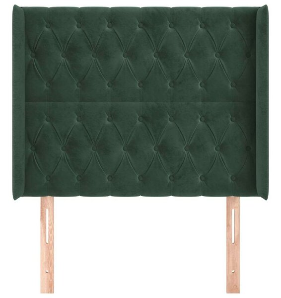 VidaXL Bársony Fejtámla - Sötétzöld - 103x16x118/128cm