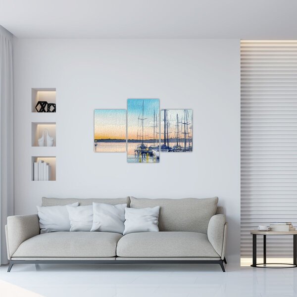 Kép - Csónakázás, akvárium (90x60 cm)