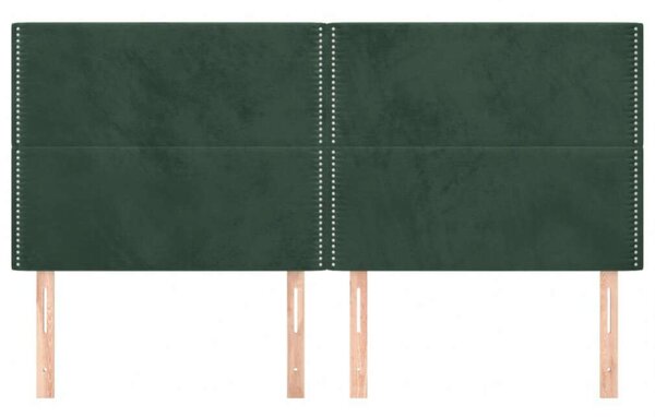 VidaXL 4 db sötétzöld bársony fejtámla 90x5x78/88 cm