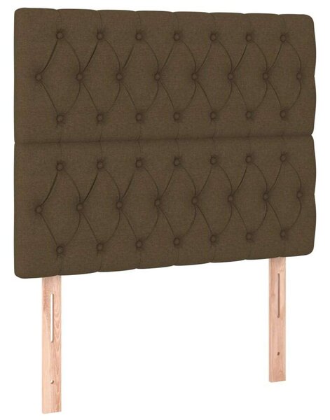 VidaXL LED Ágyfejtámla - Sötétbarna - 100x128cm