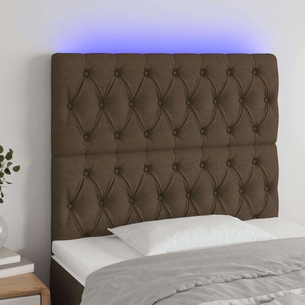 VidaXL LED Ágyfejtámla - Sötétbarna - 100x128cm