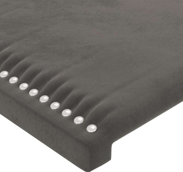 VidaXL Ágyfejtámla - Bársony - Sötétszürke - 203x16x118/128cm