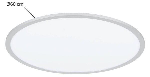 Lindby LED mennyezeti lámpa Narima, 4,000 K, Ø 60 cm, ezüst, Alu / szürke / cink, Konyha, Műanyag, Modern