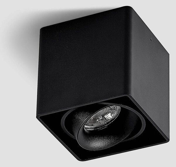 Arcchio Kubika downlight, 9 cm, fekete, 1 lámpa, fém, fényszóró, dimmelhető, Fekete, Folyosó, Alumínium, Modern
