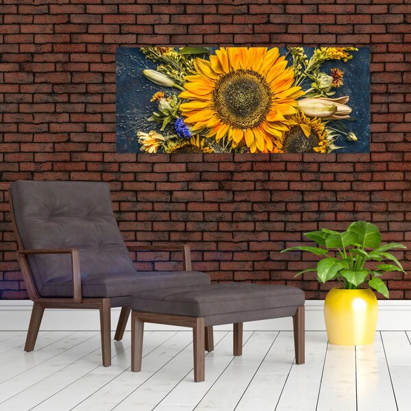 Kép - Őszi virágok (120x50 cm)