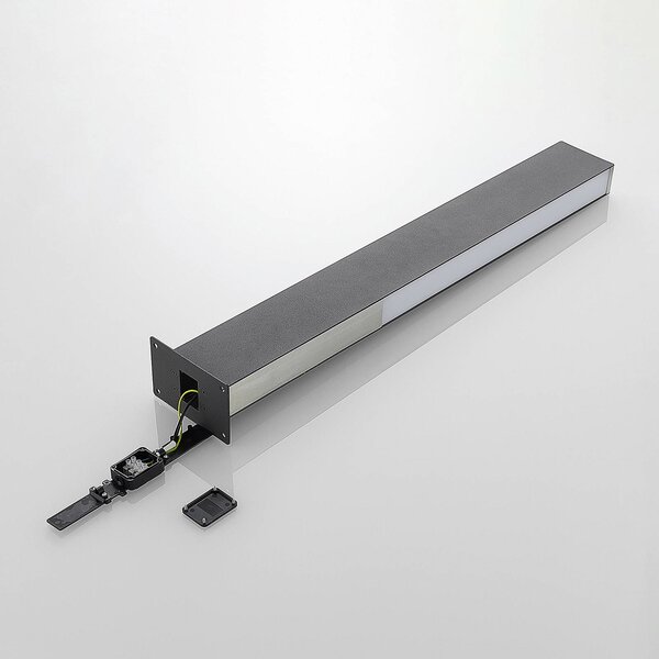 Lucande Aegisa LED-es projektorlámpa, 80 cm, antracit, fém, IP54, Fekete, Rozsdamentes acél, Modern