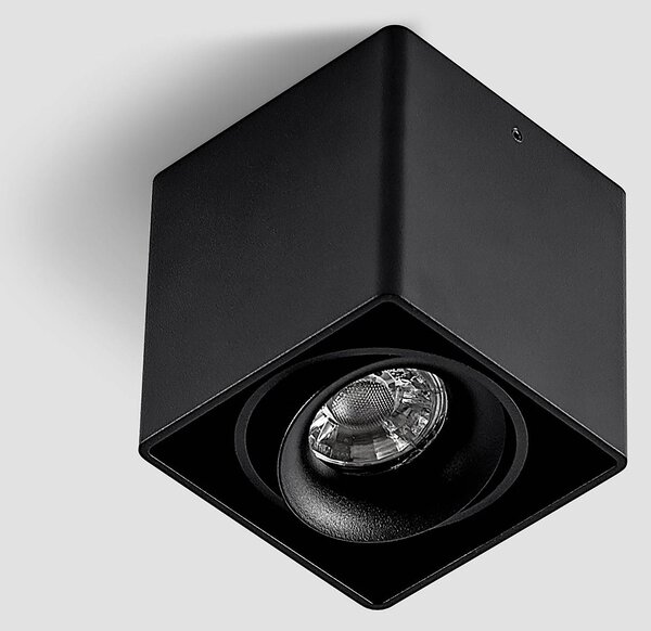 Arcchio Kubika downlight, 9 cm, fekete, 1 lámpa, fém, fényszóró, dimmelhető, Fekete, Folyosó, Alumínium, Modern