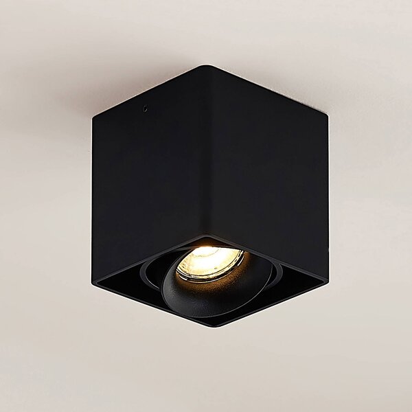 Arcchio Kubika downlight, 9 cm, fekete, 1 lámpa, fém, fényszóró, dimmelhető, Fekete, Folyosó, Alumínium, Modern