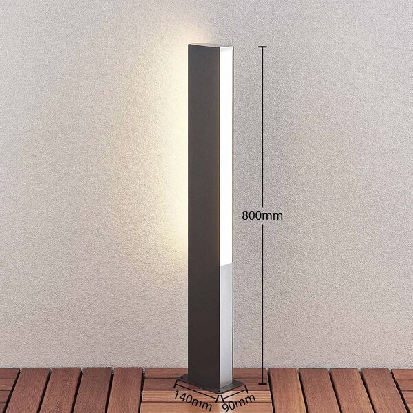 Lucande Aegisa LED-es projektorlámpa, 80 cm, antracit, fém, IP54, Fekete, Rozsdamentes acél, Modern