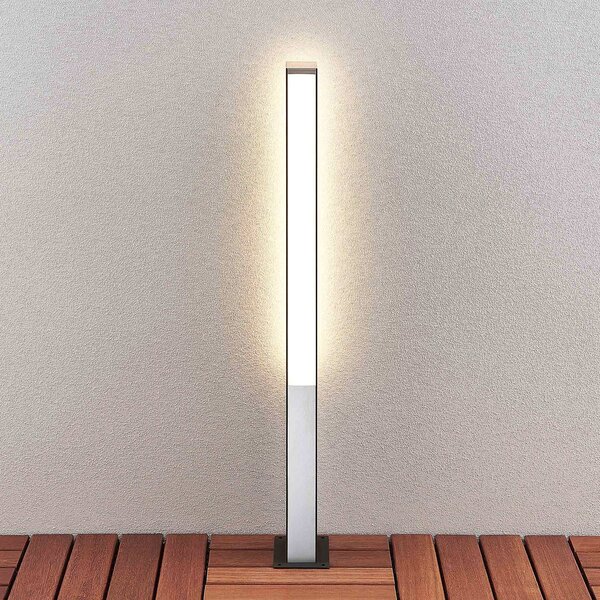 Lucande Aegisa LED-es projektorlámpa, 80 cm, antracit, fém, IP54, Fekete, Rozsdamentes acél, Modern