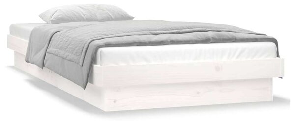 VidaXL fehér tömör fa ágykeret LED-világítással 90 x 200 cm