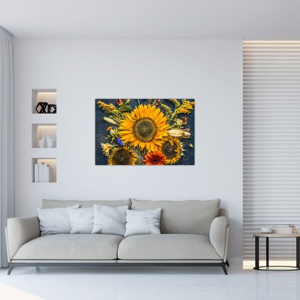 Kép - Őszi virágok (90x60 cm)