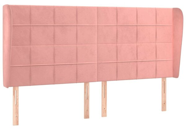 VidaXL rózsaszín bársony fejtámla szárnyakkal 203x23x118/128 cm