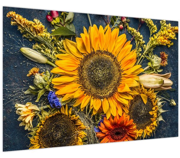 Kép - Őszi virágok (90x60 cm)