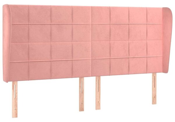 VidaXL rózsaszín bársony fejtámla szárnyakkal 203x23x118/128 cm