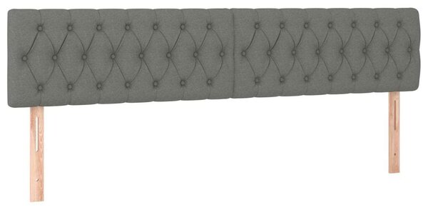 VidaXL sötétszürke szövet rugós ágy matraccal 200 x 200 cm