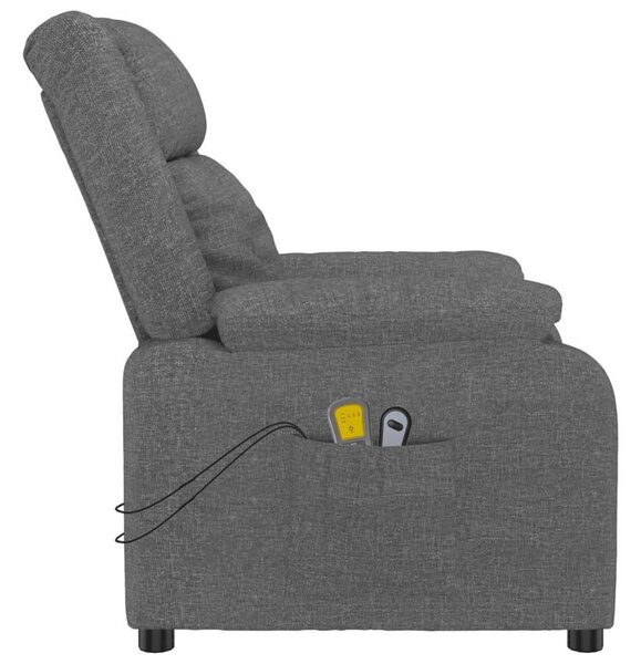 VidaXL sötétszürke szövet elektromos masszázsfotel