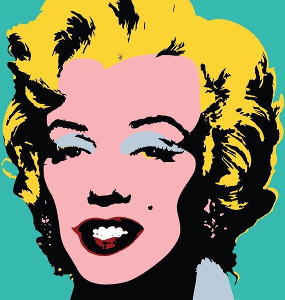 Az ikonikus Marilyn Monroe képe pop art designban