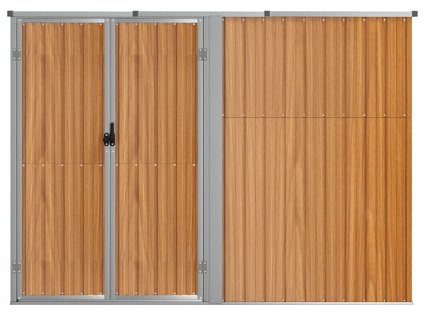VidaXL barna horganyzott acél kerti szerszámtároló 225 x 89 x 161 cm